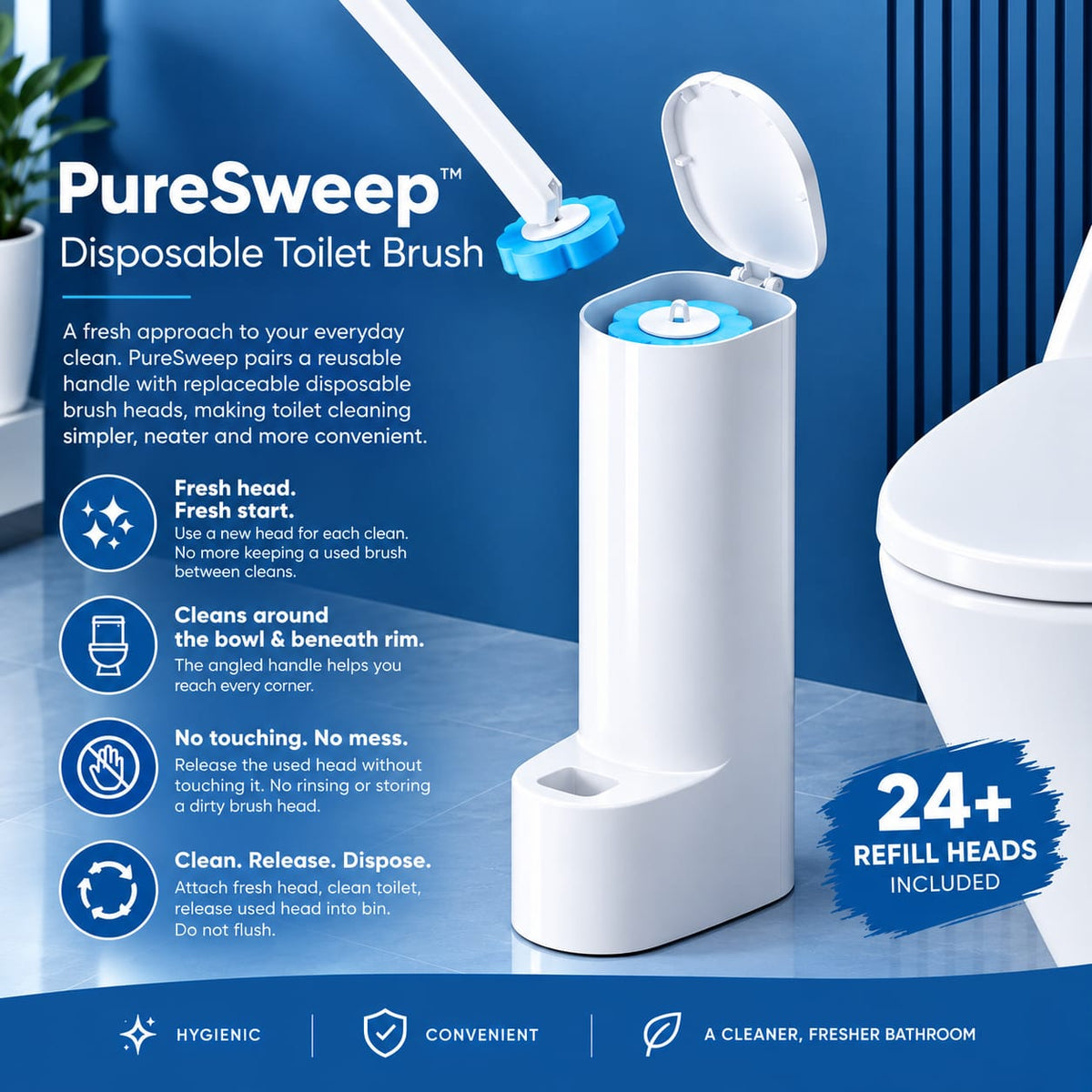 EveryDayNeeds™ PureSweep Disposable Toilet Brush
